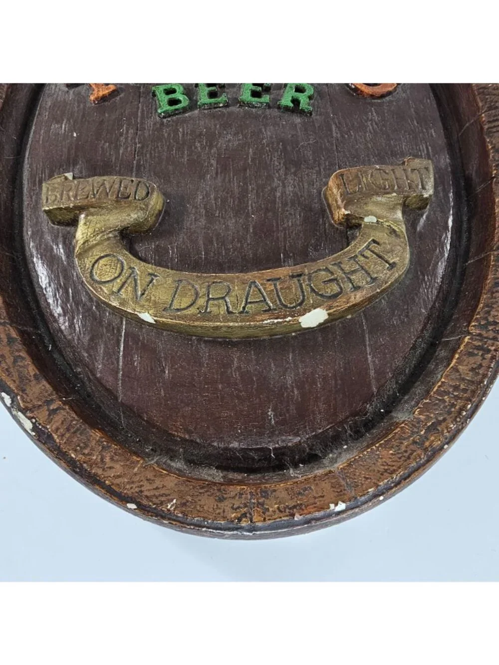 Vintage Tuborg Beer Plaque Sign Brewed Light On Draught